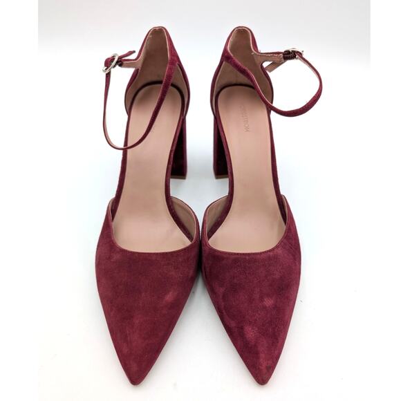 Nordstrom Paola Ankle Strap Pointed Toe Pump Women's Red Size US12M EU42.5 - Picture 11 of 15